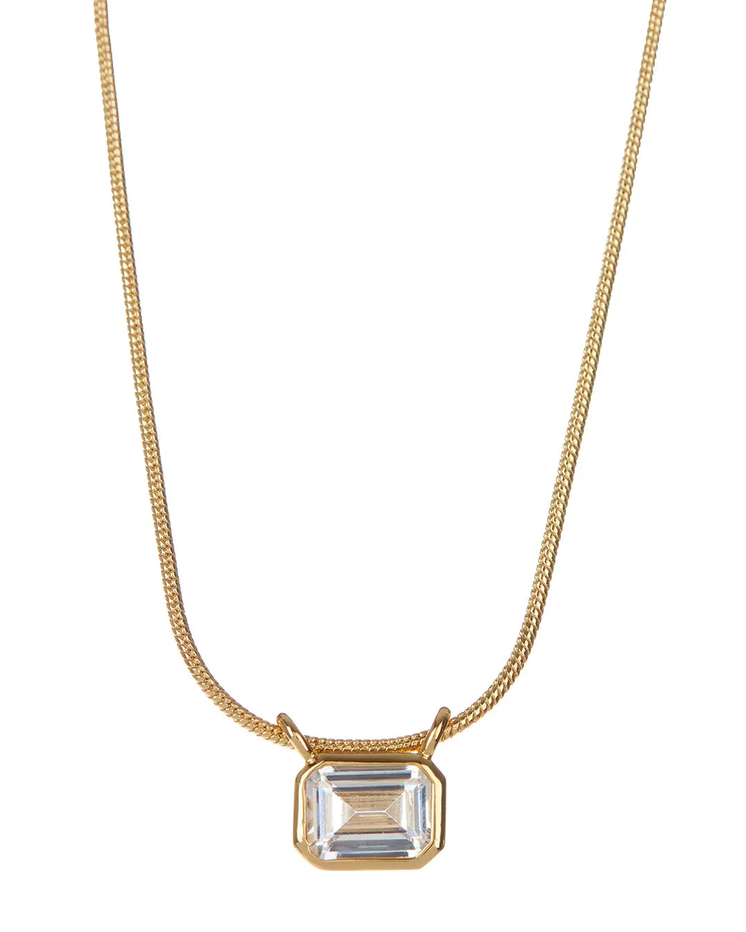 Brigitte Bezel Charm Necklace- Gold