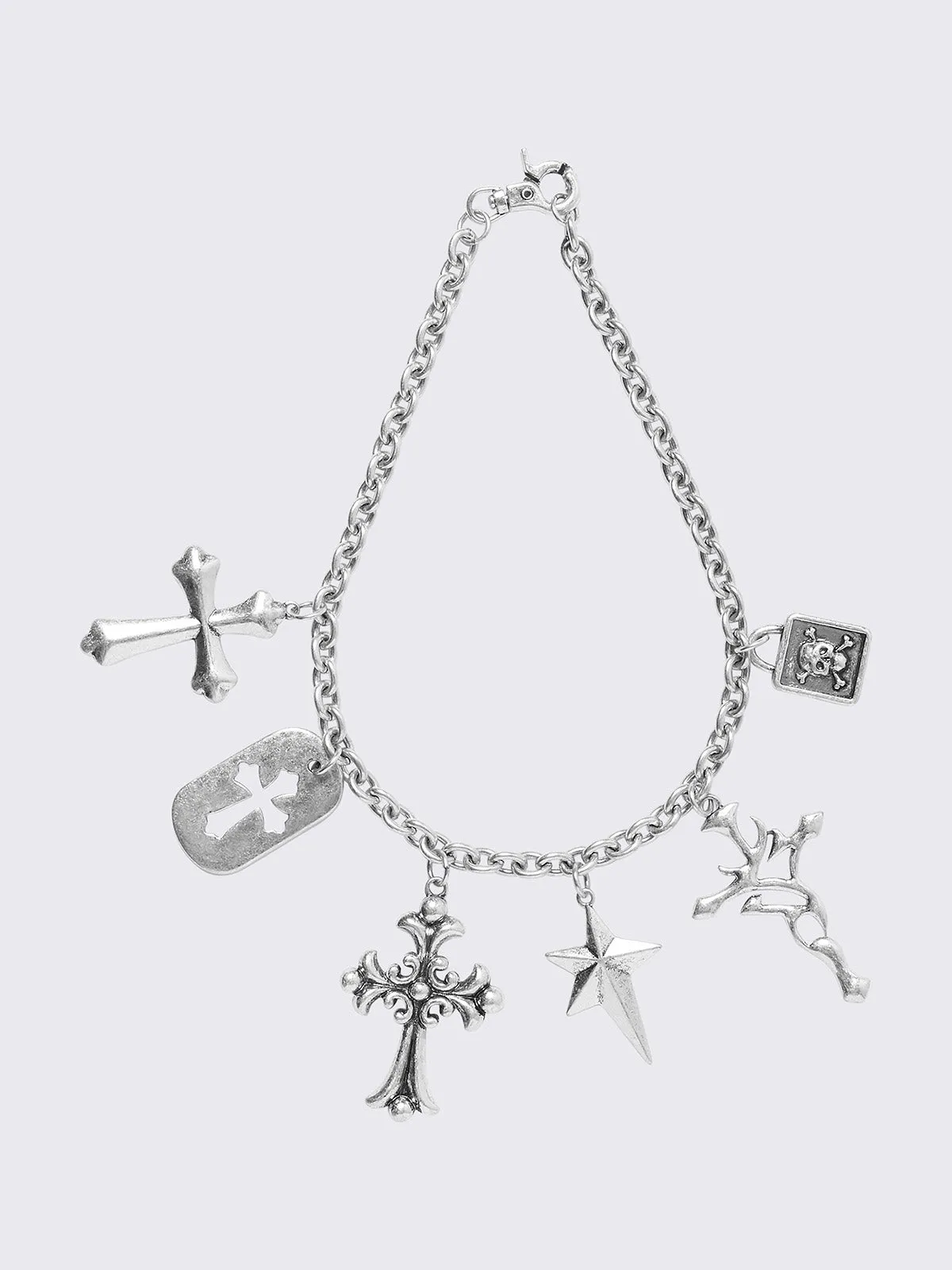 Brutal Cross Charm Chain Necklace