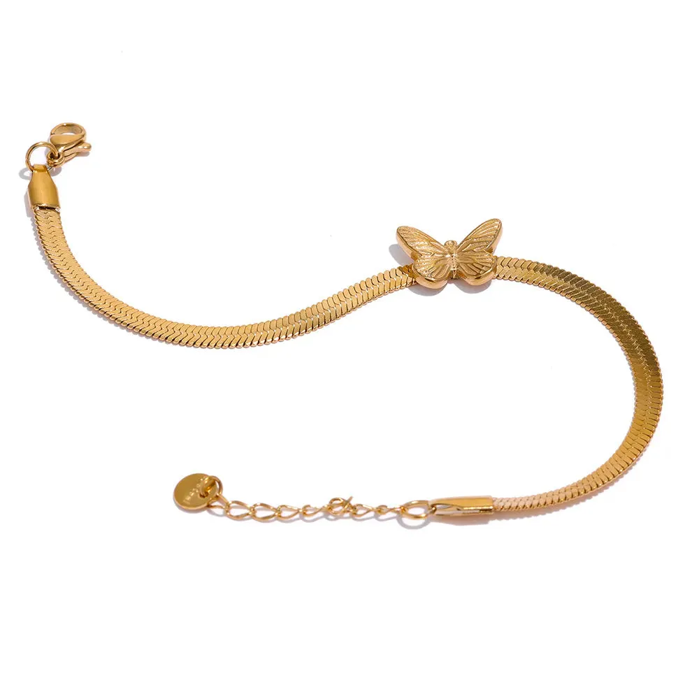 Butterfly Insect Snake Chain Bracelet