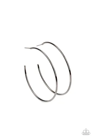 Can I Get a HOOP HOOP Black Hoop Earrings - Paparazzi Accessories