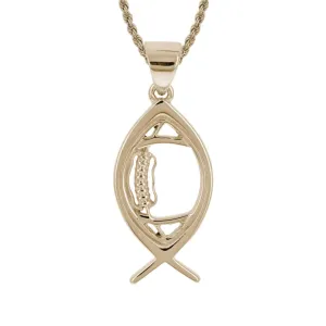 Christian Ichthys Football Necklace | Gold