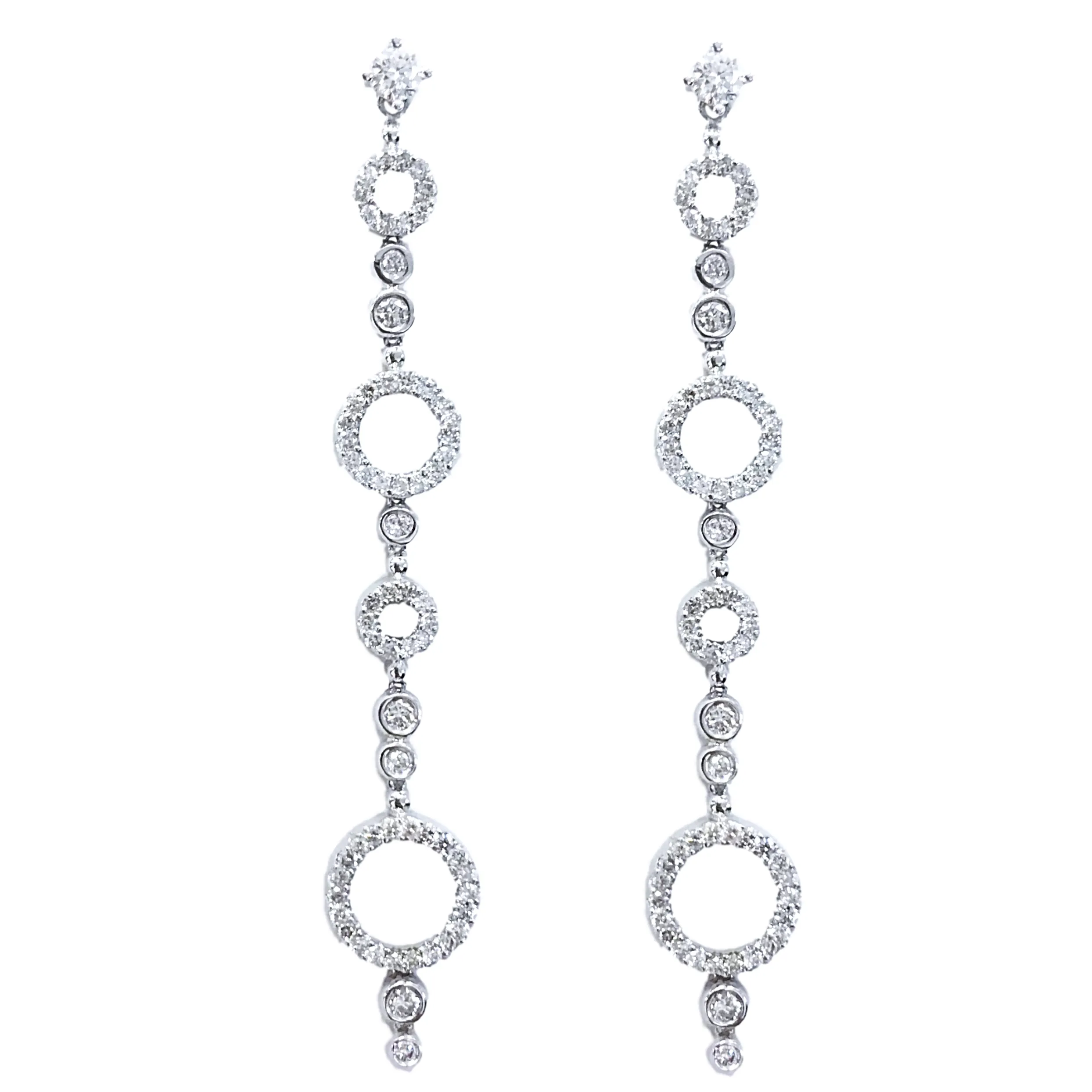 Circles Diamond Earrings (1.75 ct Diamonds) in White Gold