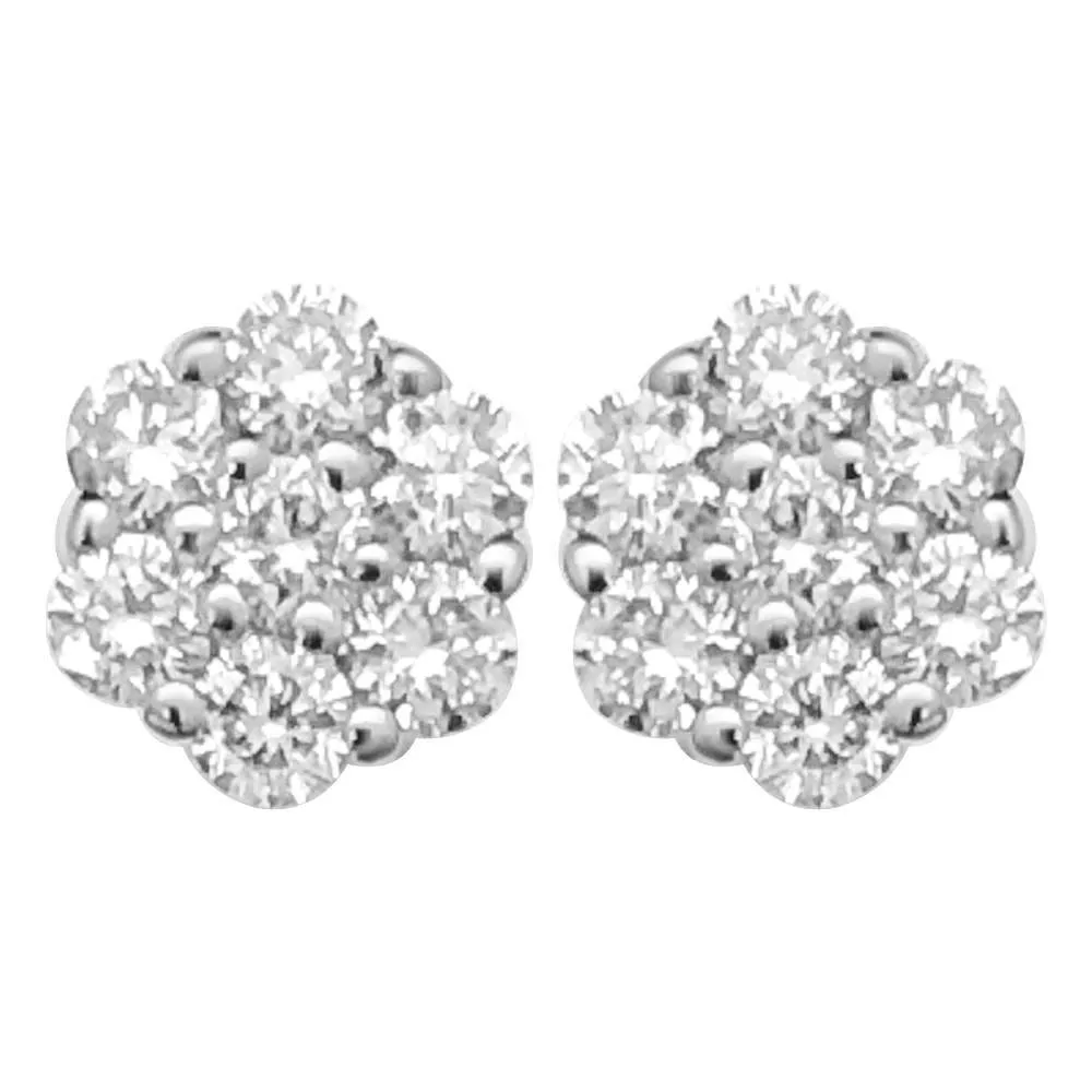 Cluster Diamond Earrings .26cttw 10K Yellow Gold