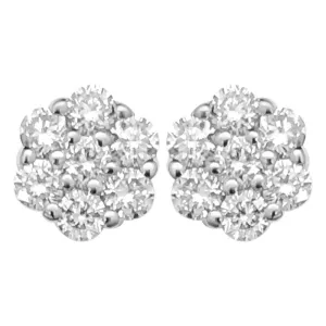 Cluster Diamond Earrings .26cttw 10K Yellow Gold