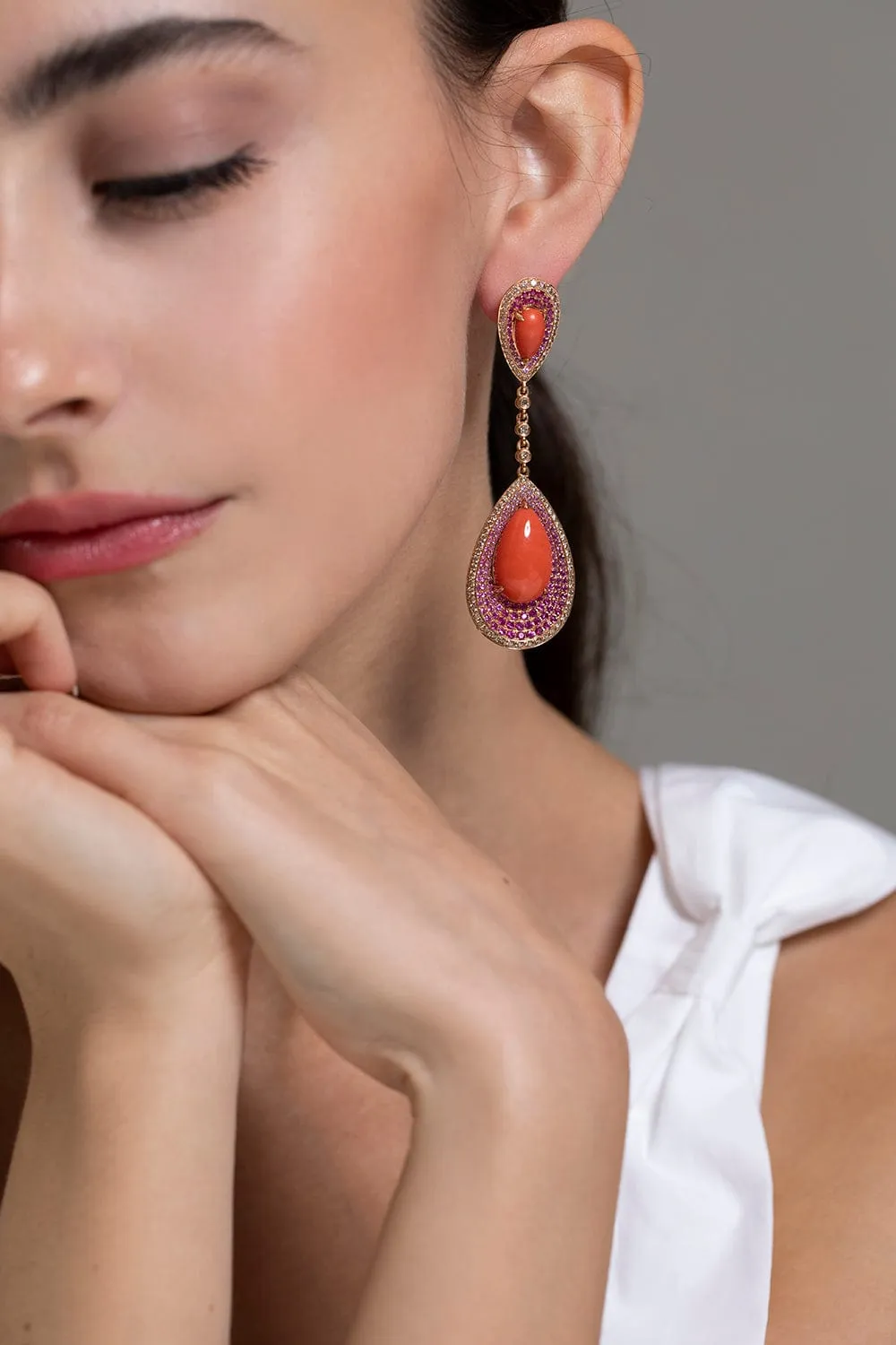 Coral Drop Earrings