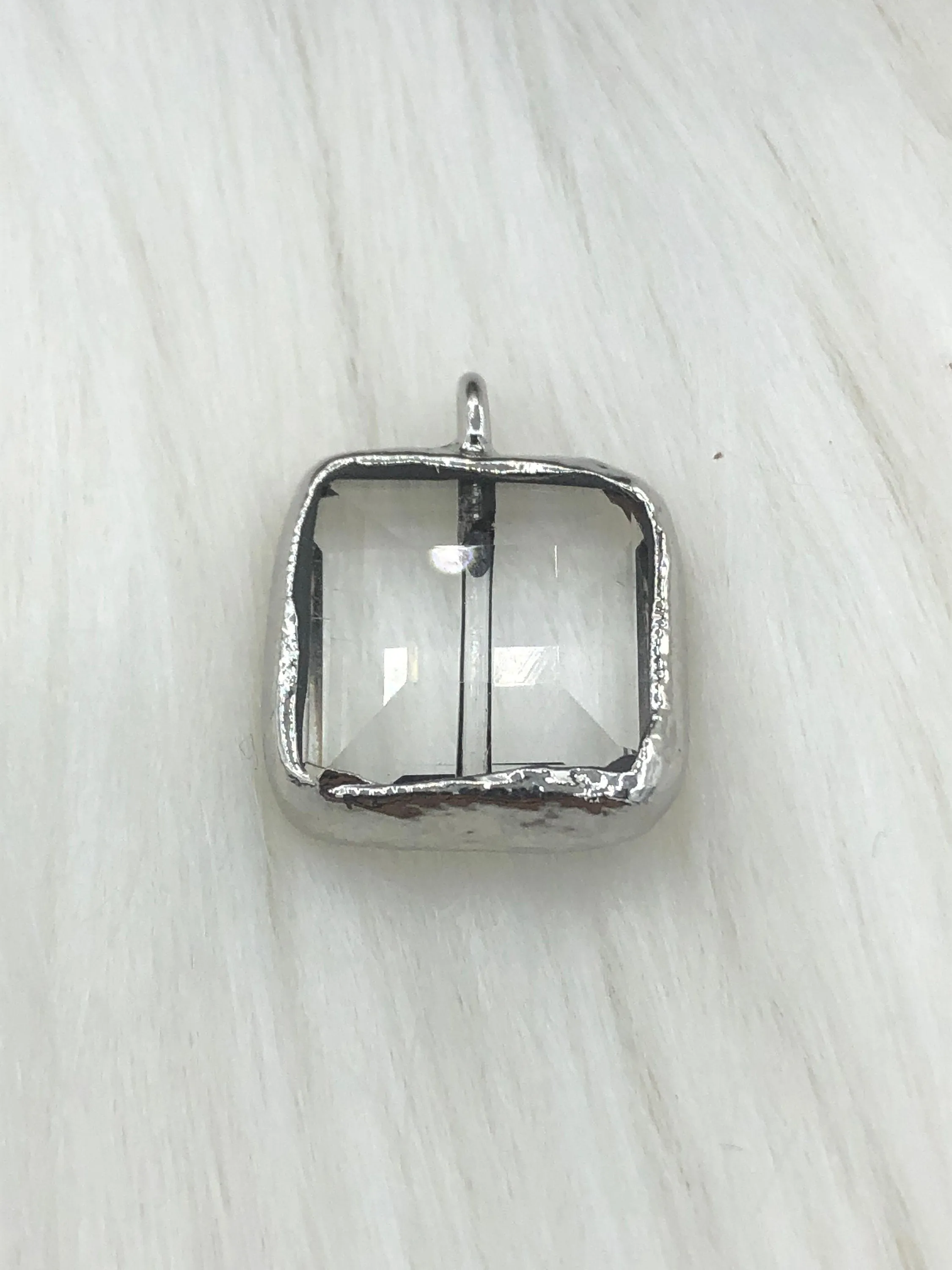 Crystal Silver or Black Soldered Pendants and charms. Teardrop Soldered Charm, Drop Soldered Charms and Pendants, 3 Styles. Fast Shipping