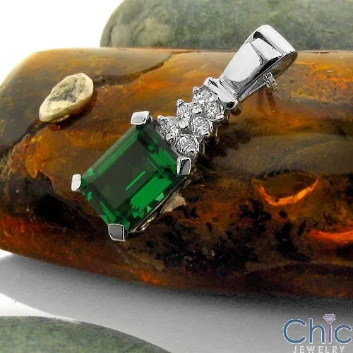 Cubic Zirconia Cz 3 Ct Emerald Color Ct Pendant