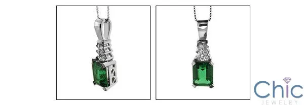 Cubic Zirconia Cz 3 Ct Emerald Color Ct Pendant