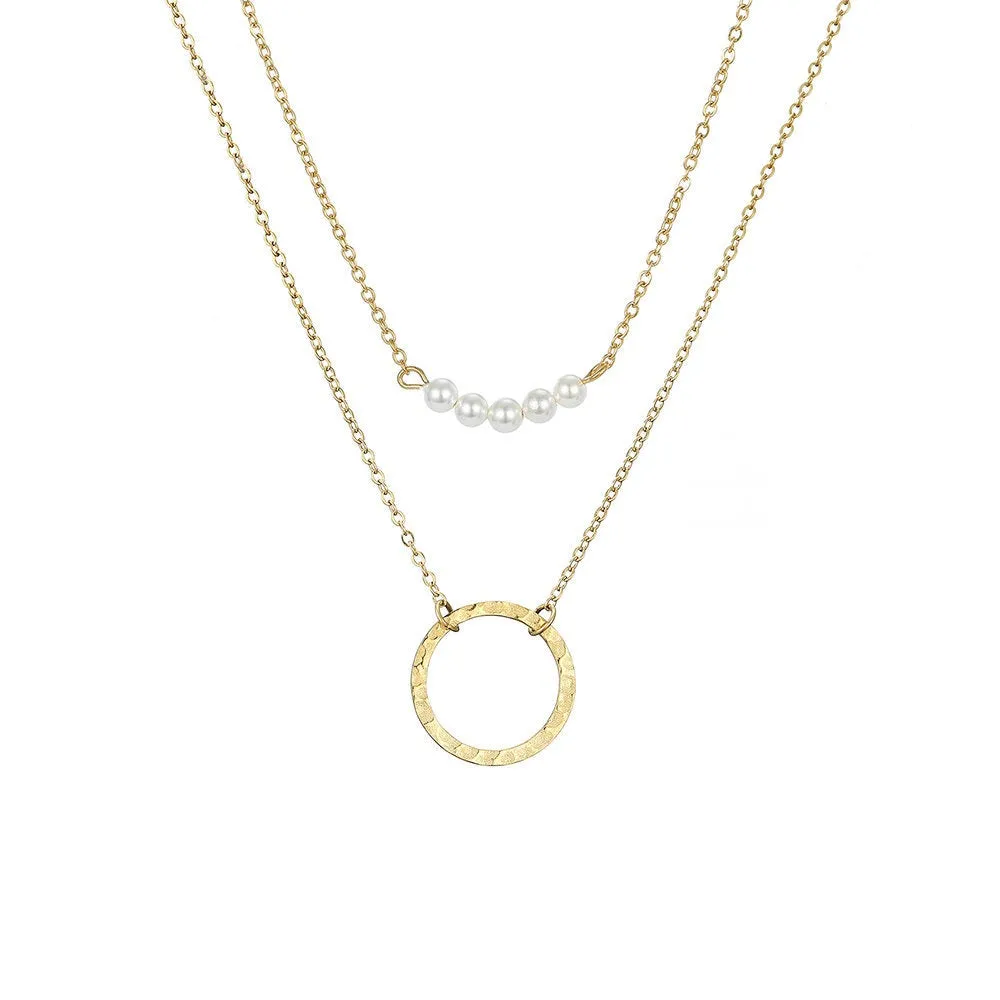 DAINTY CRYSTAL GOLD PLATED NECKLACE SET