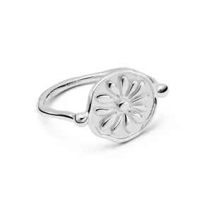 Daisy Flower Ring Sterling Silver