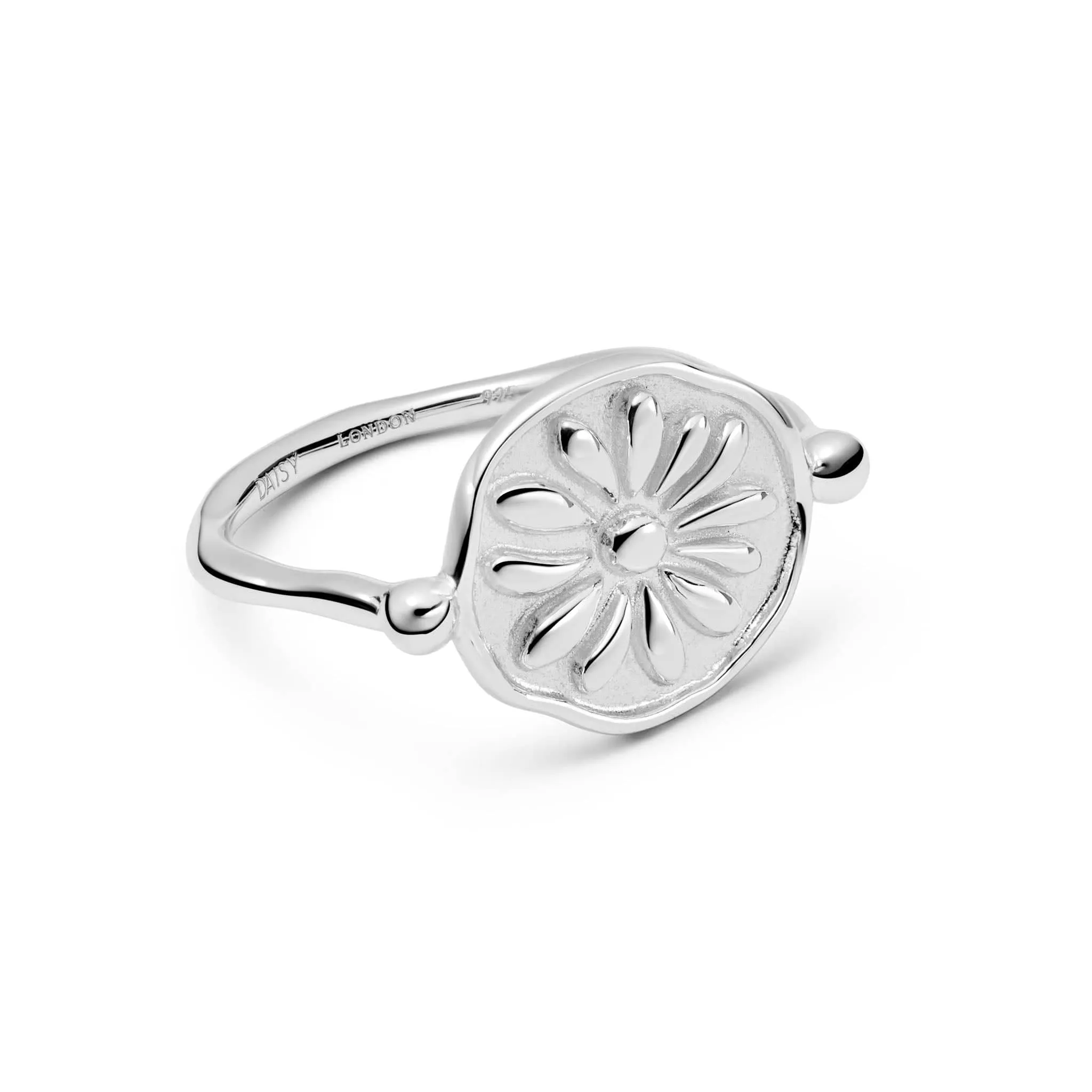 Daisy Flower Ring Sterling Silver