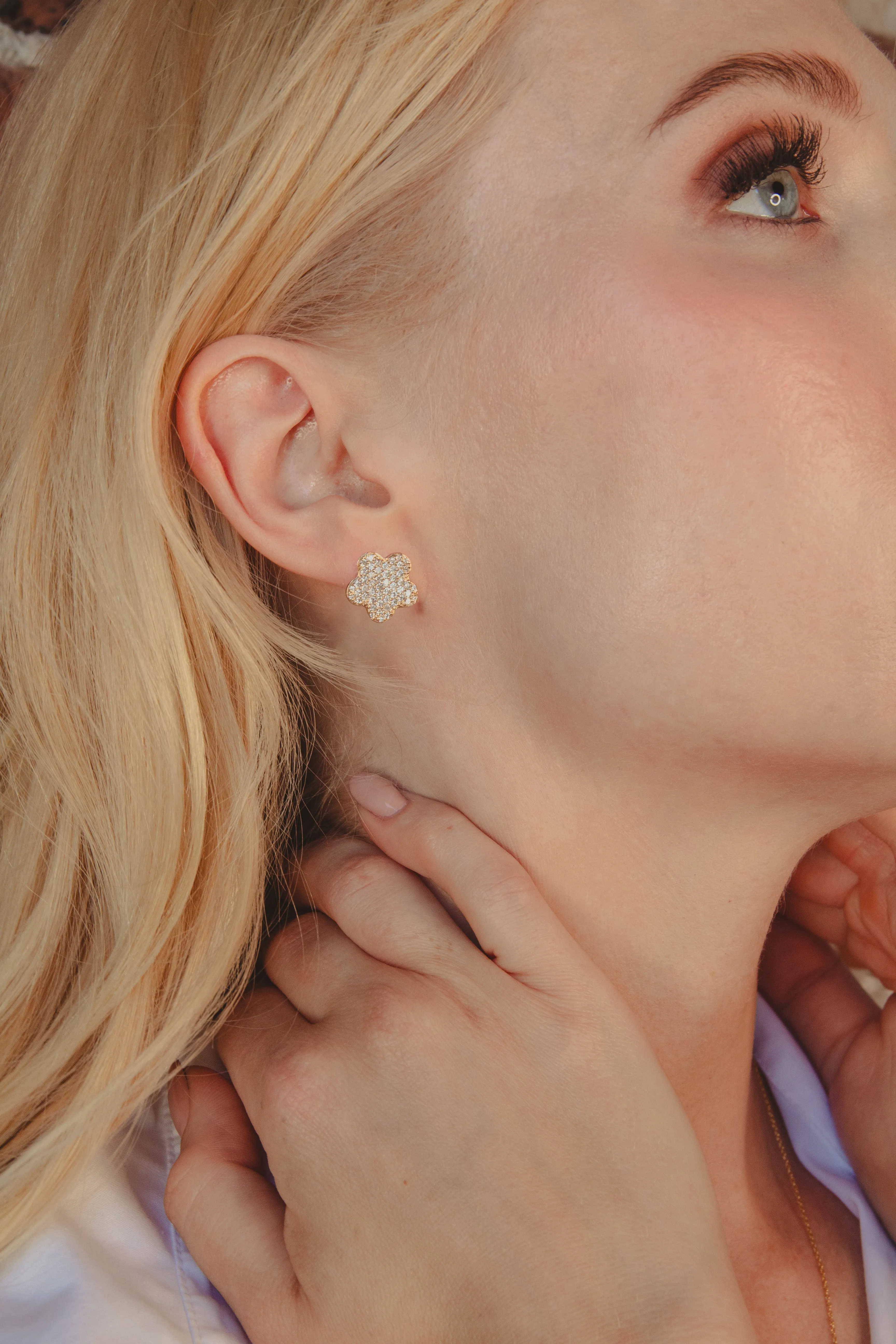 Diamond Clover Earrings