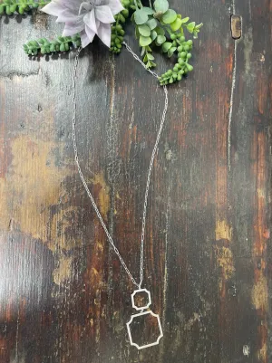 Dolly Long Silver Pendant Necklace