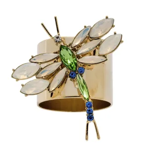 Dragonfly Napkin Rings, Opal, Set Of Two