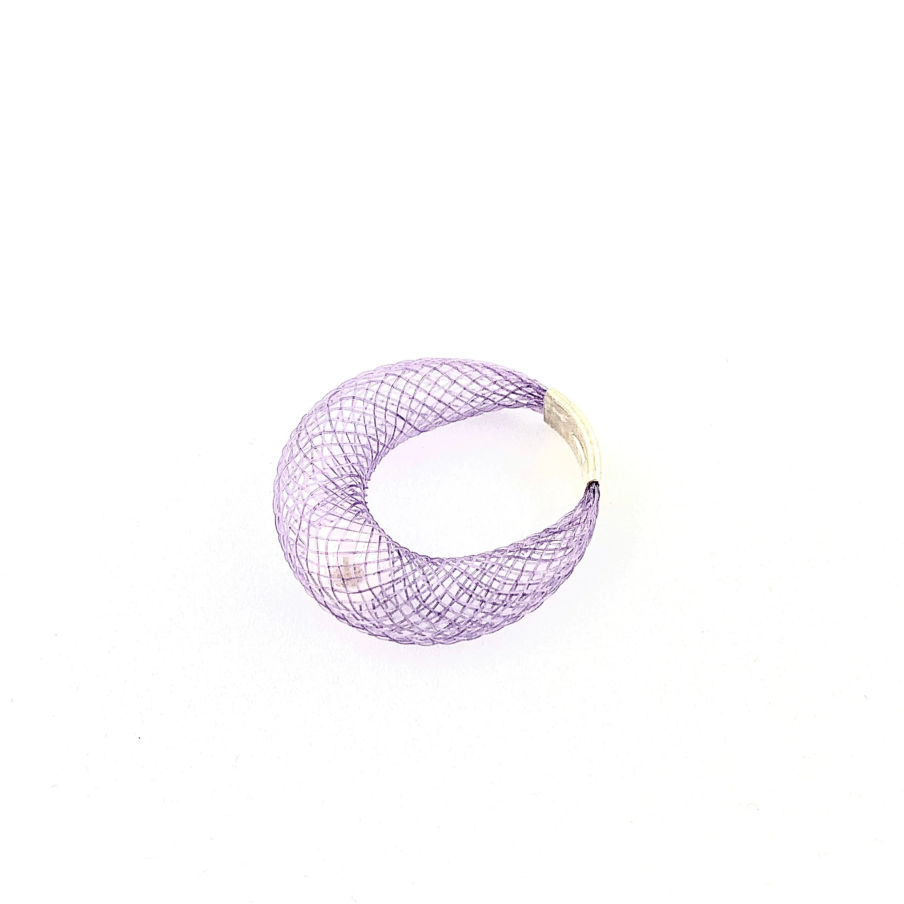 Dyed Nylon Faux White Pearl Ring