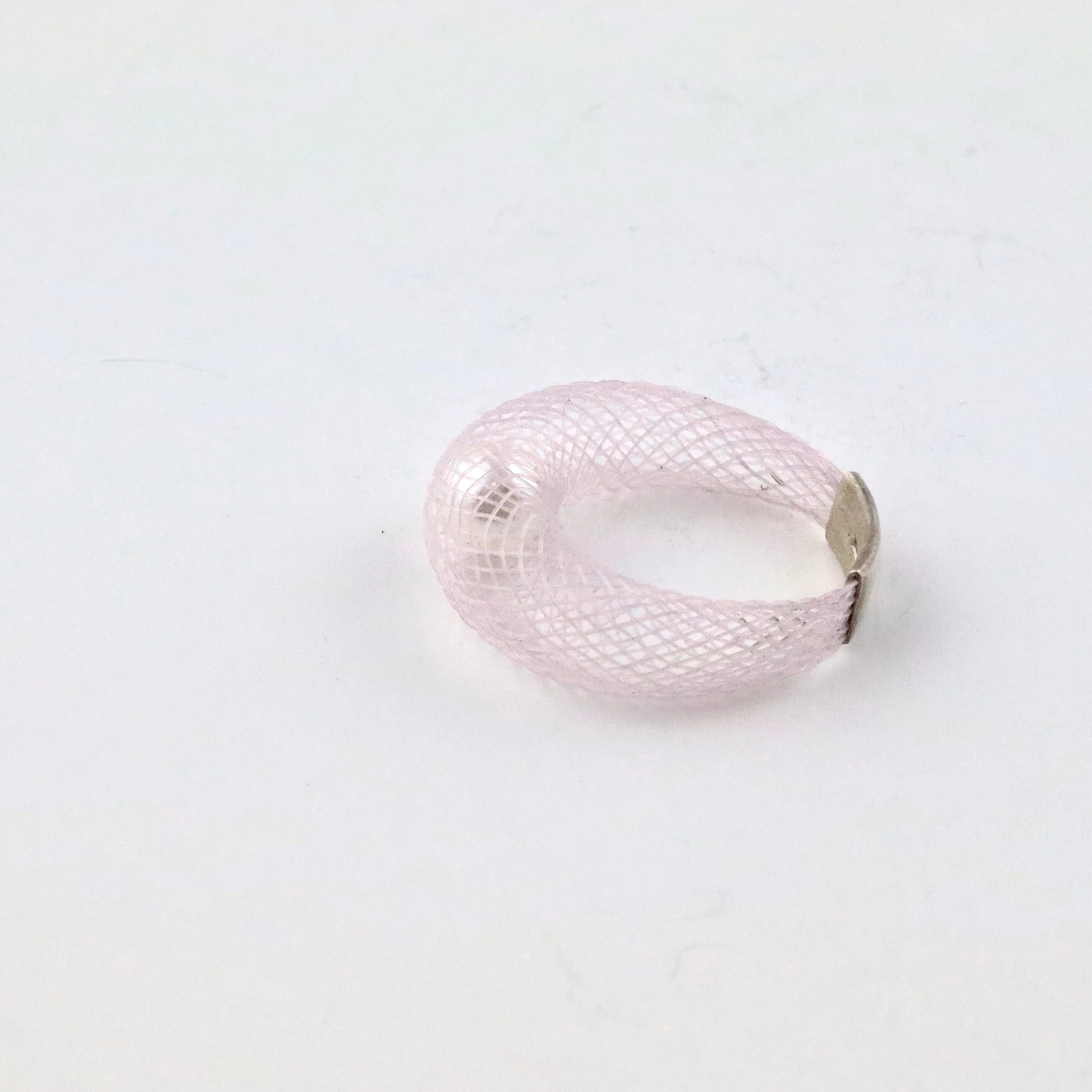 Dyed Nylon Faux White Pearl Ring