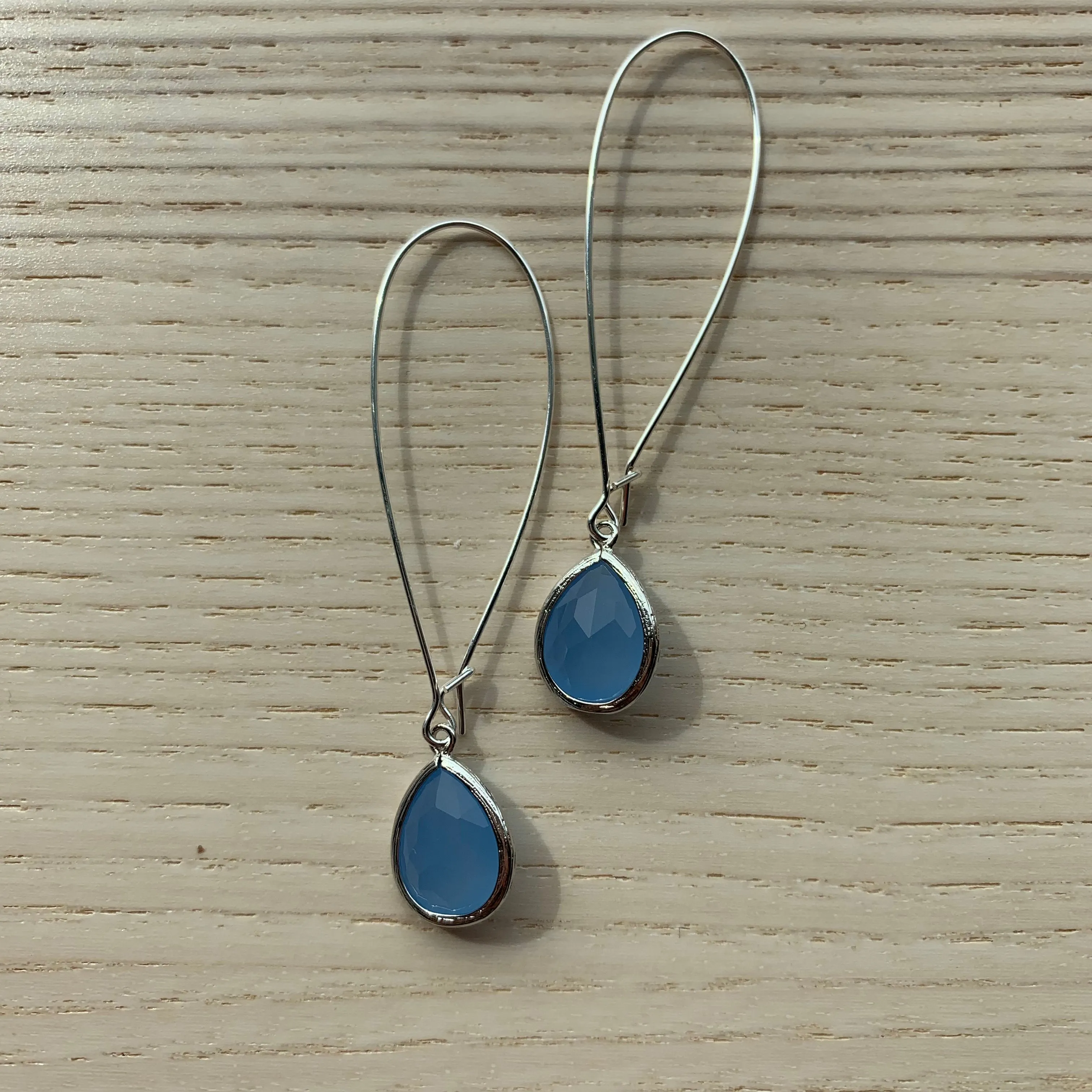 Ella Silver Glass Drop Earrings