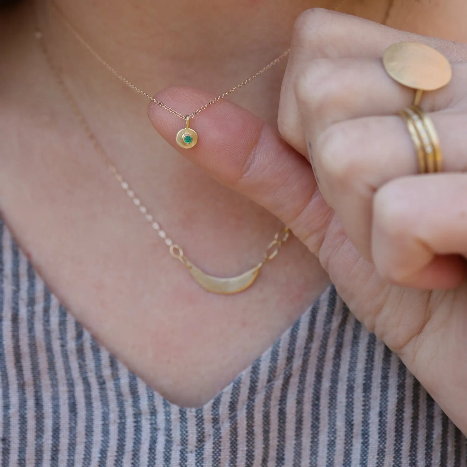 Emerald Dot Necklace