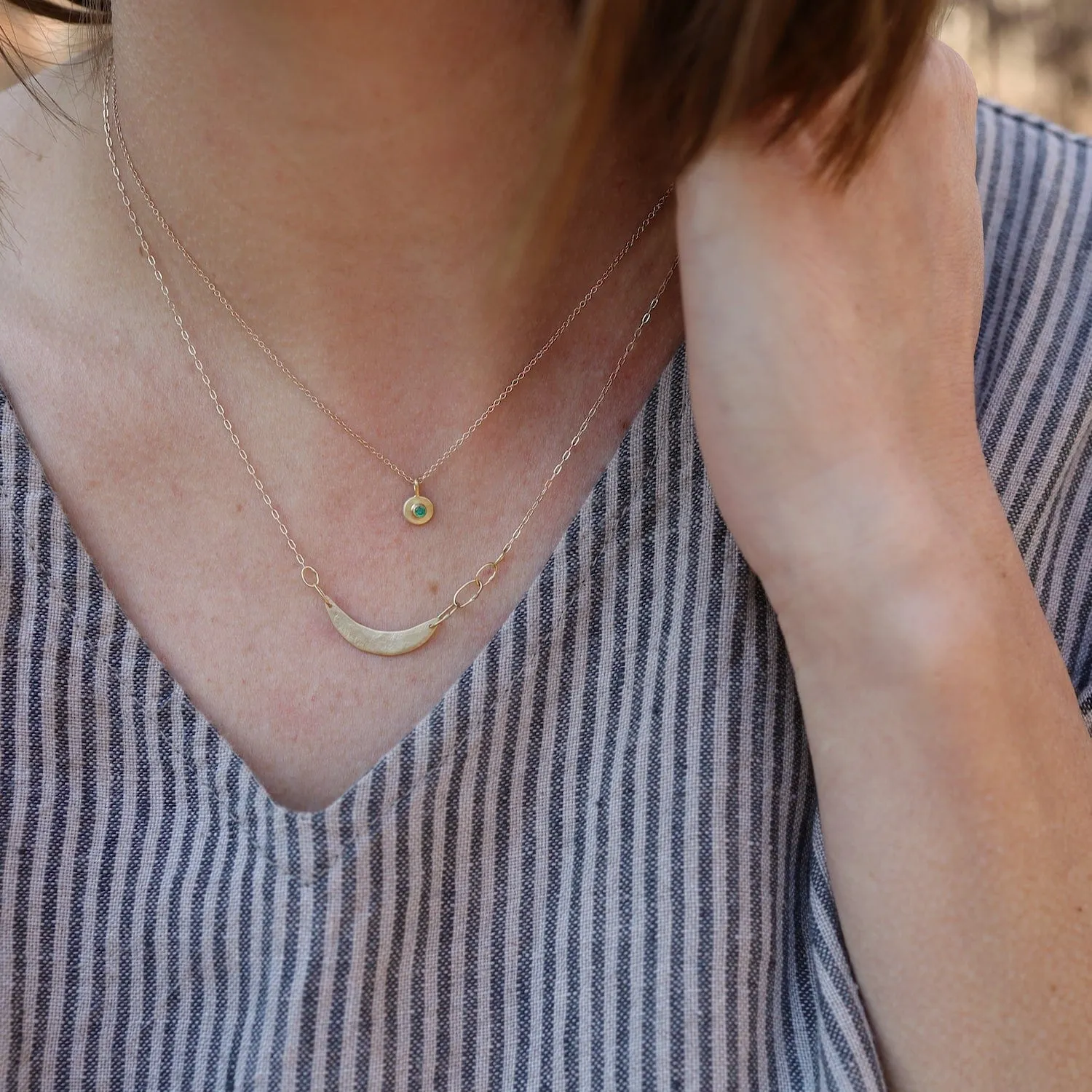 Emerald Dot Necklace