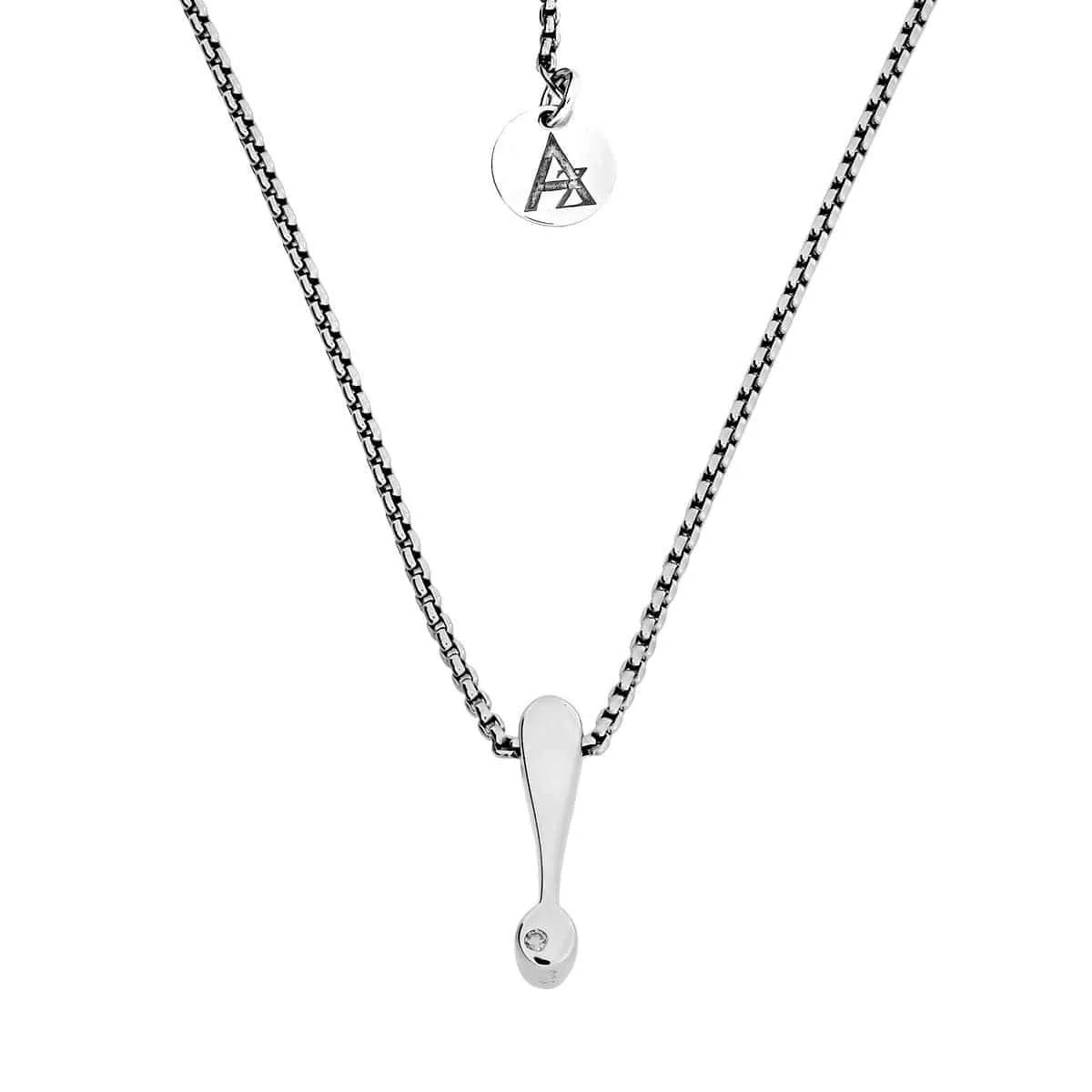 Exclamation Mark Silver Diamond Pendant