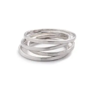 Faceted Sterling Silver stacker ring