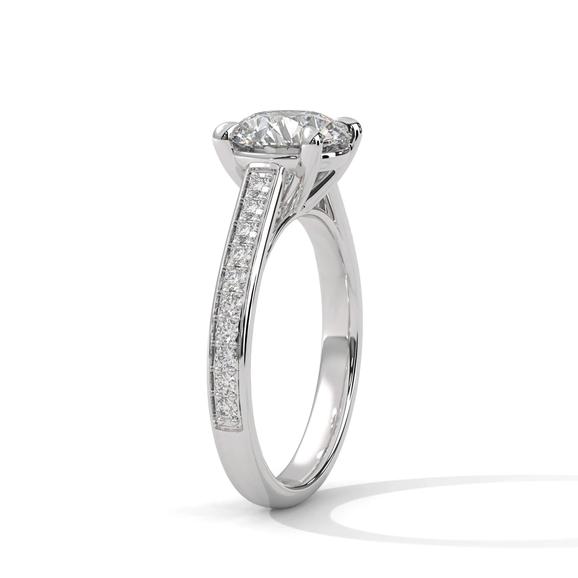 Geet 2 Carat Solitaire Silver Ring White Gold