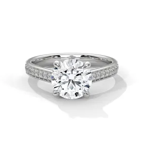 Geet 2 Carat Solitaire Silver Ring White Gold