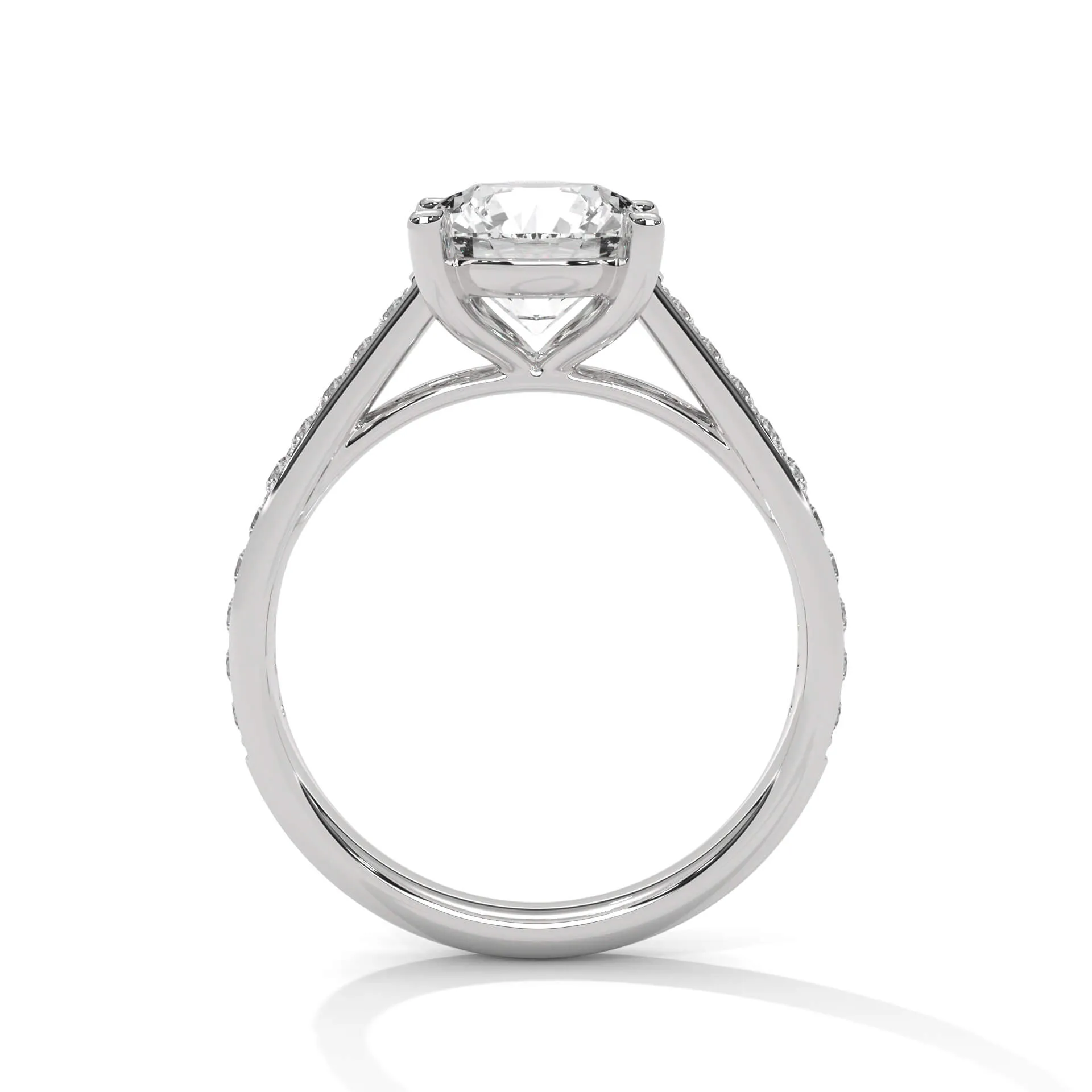 Geet 2 Carat Solitaire Silver Ring White Gold