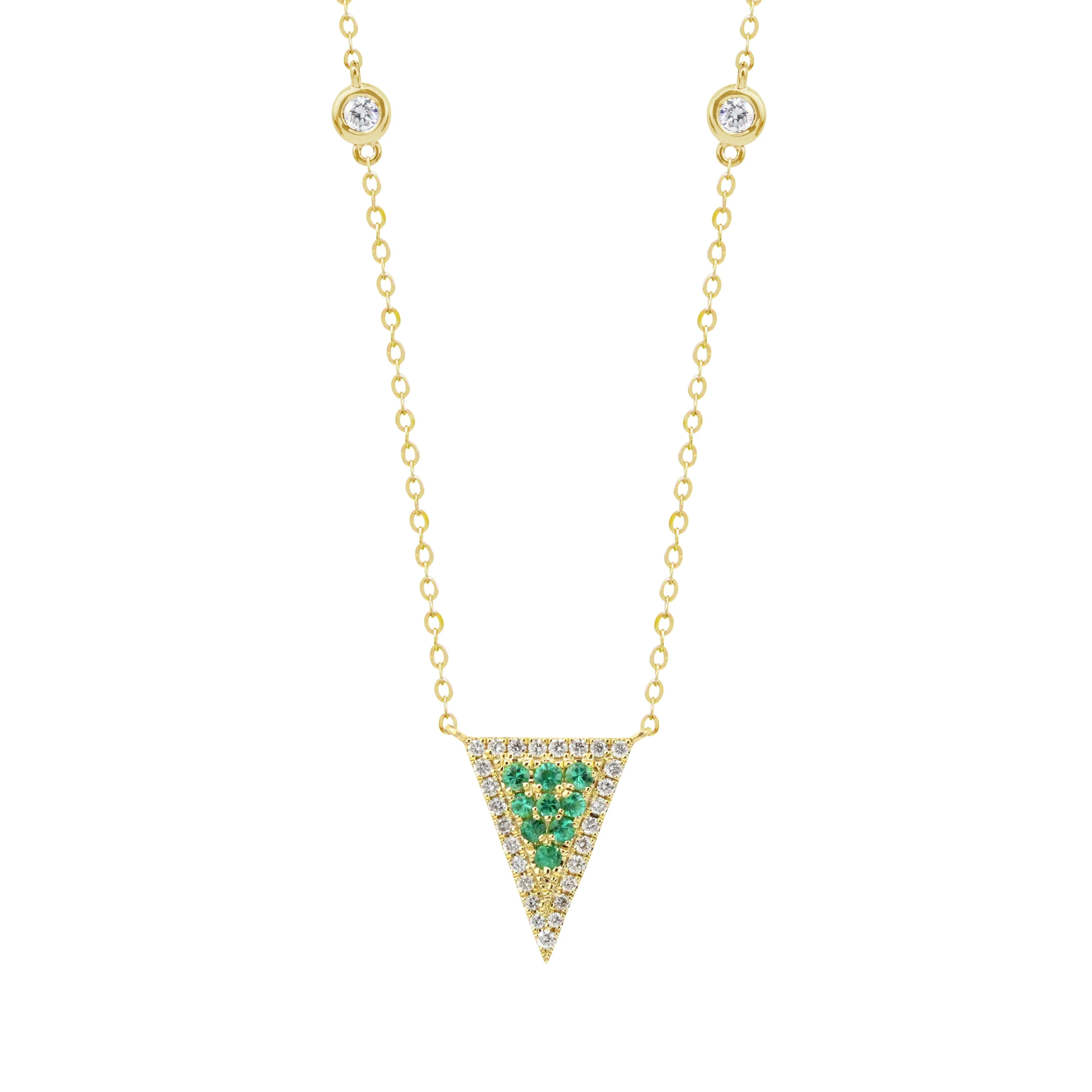 Gemstone & Diamond 18K Tri Necklace