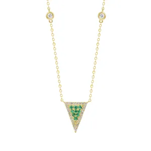 Gemstone & Diamond 18K Tri Necklace