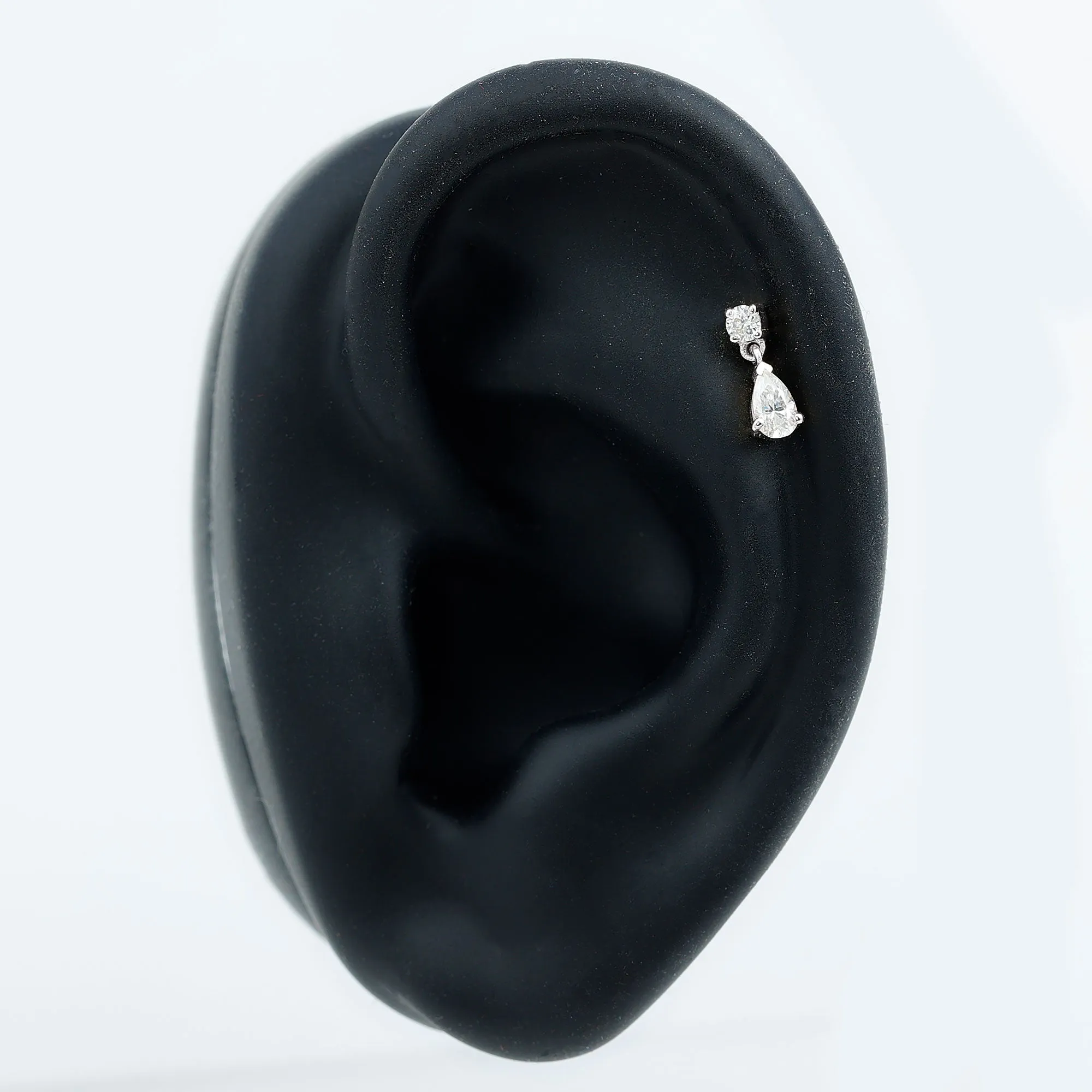 Genuine Diamond Teardrop Cartilage Earring