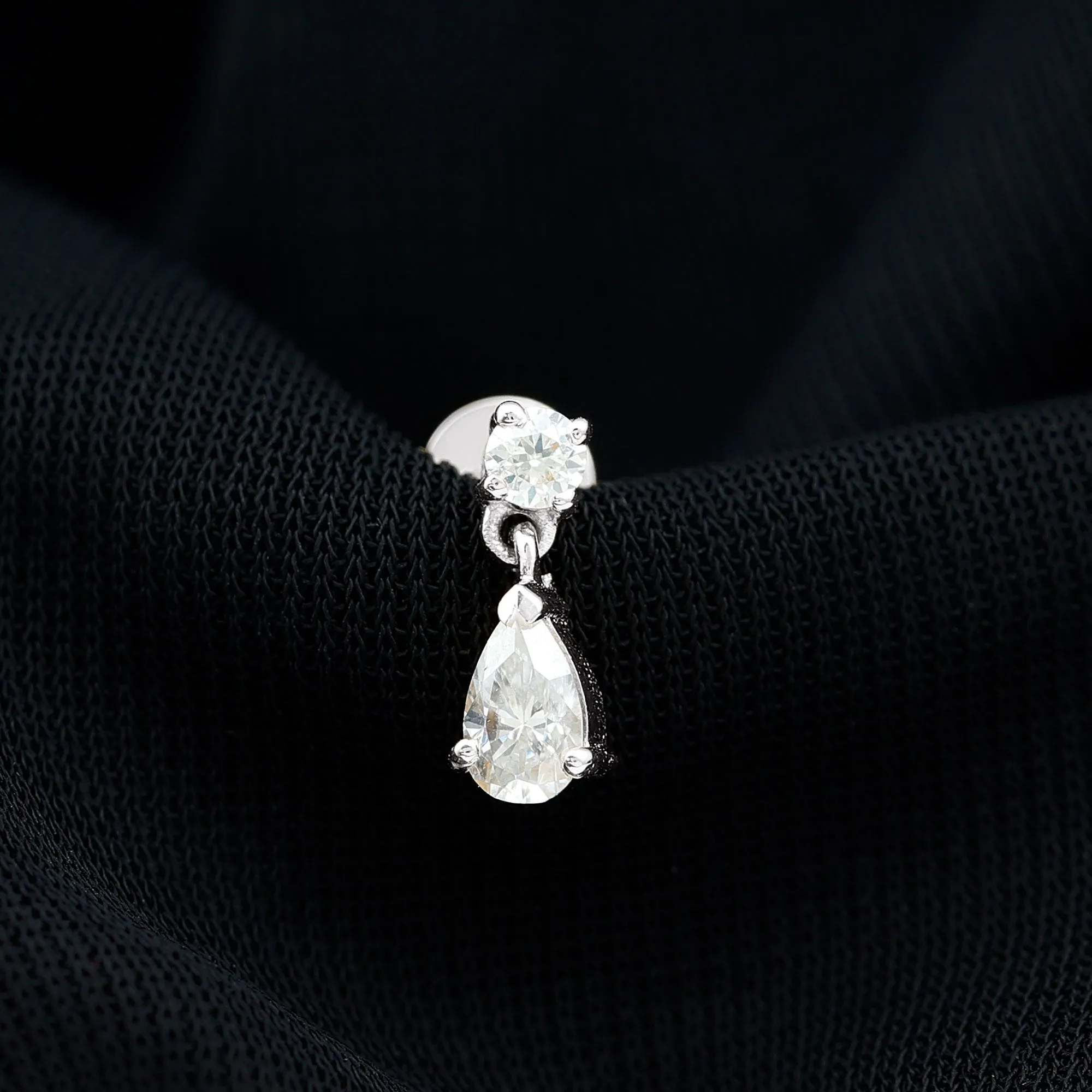 Genuine Diamond Teardrop Cartilage Earring