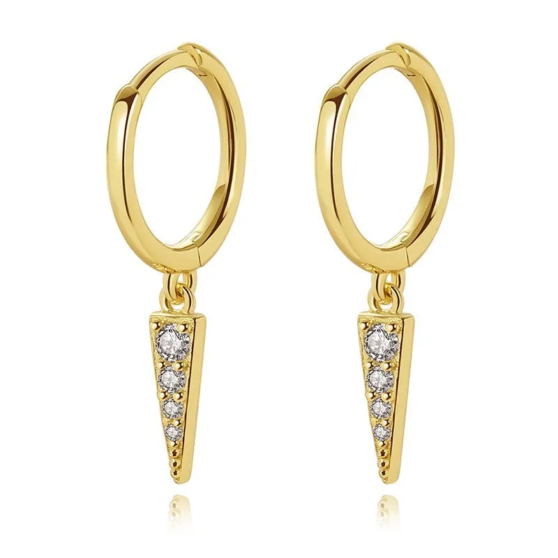 Geometric Star Diamond Hoop Earrings