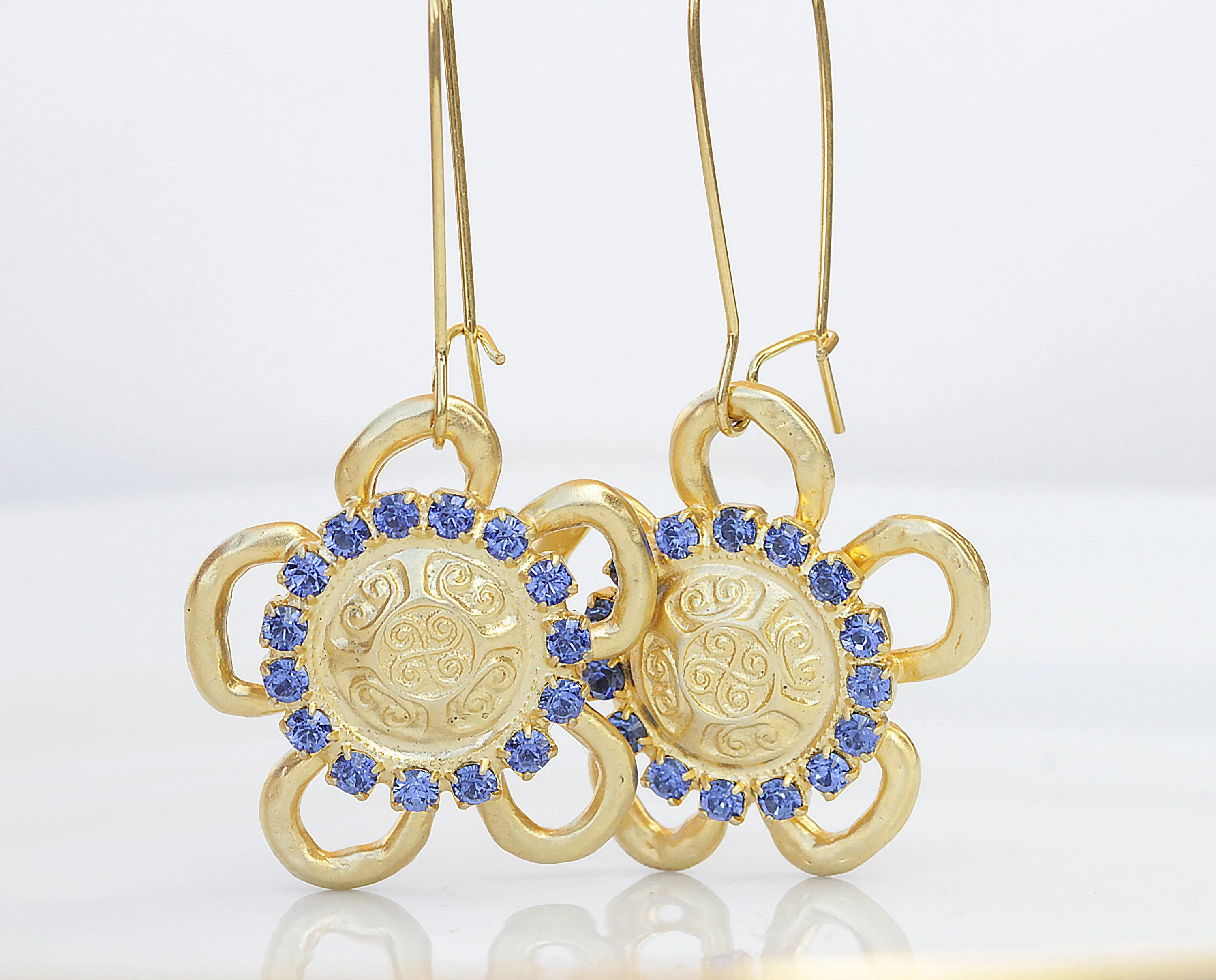 Gold And Blue earrings