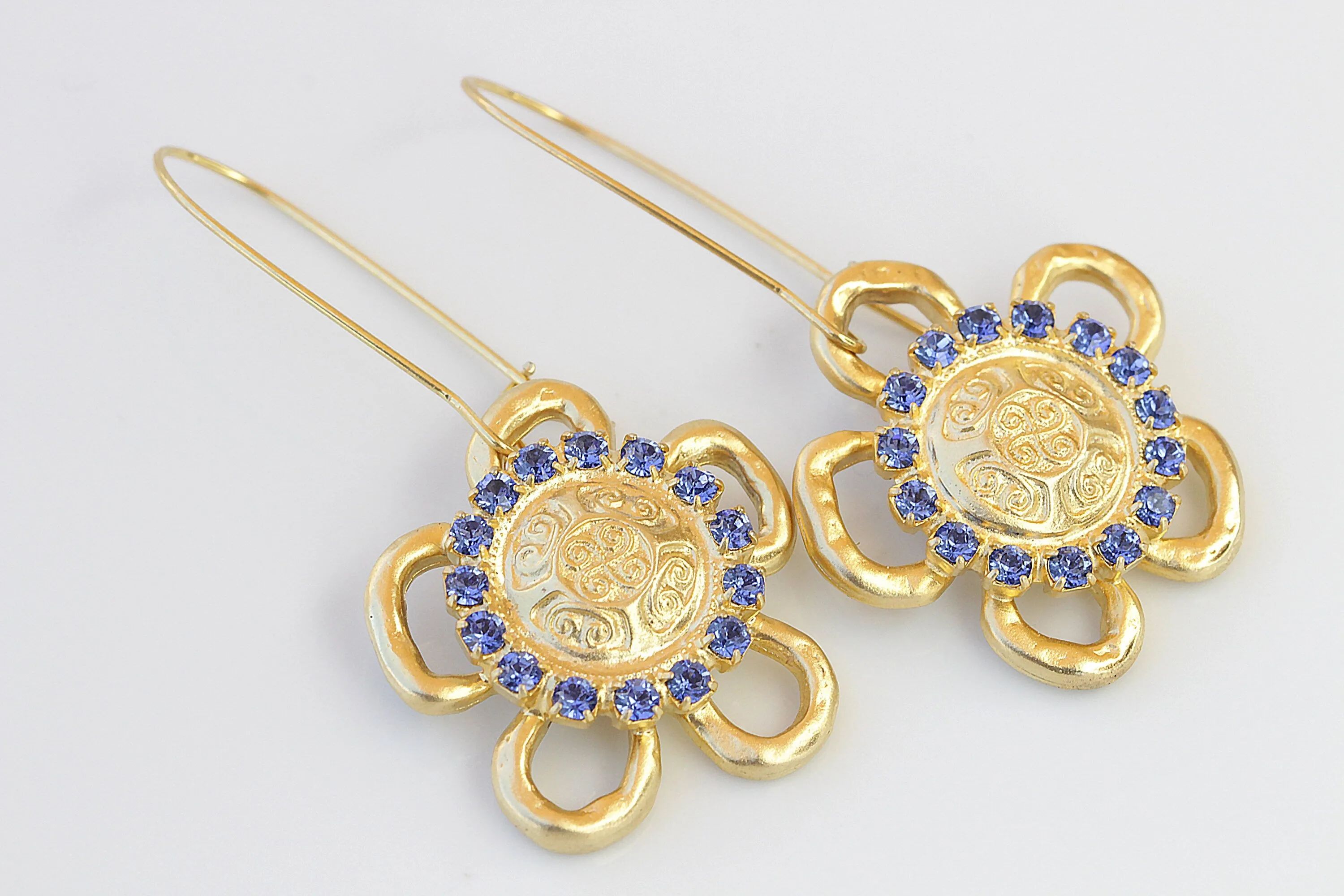 Gold And Blue earrings