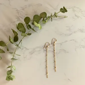 Gold Beaded Chain Earrings