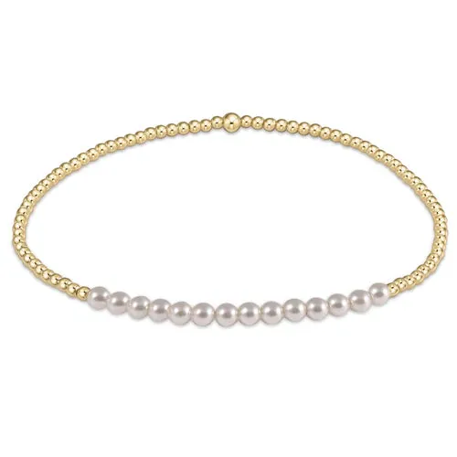 gold bliss 2mm bead bracelet - pearl by enewton