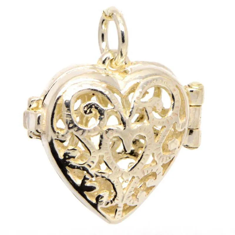 Gold Filigree Heart Charm