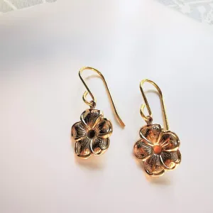 Gold Flower Dangle Earrings