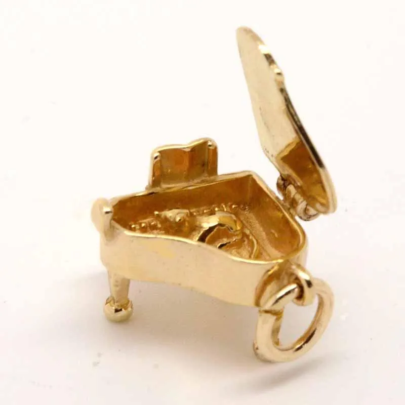 Gold Opening Piano charm