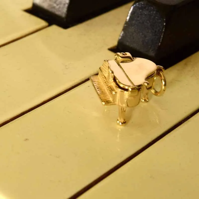 Gold Opening Piano charm