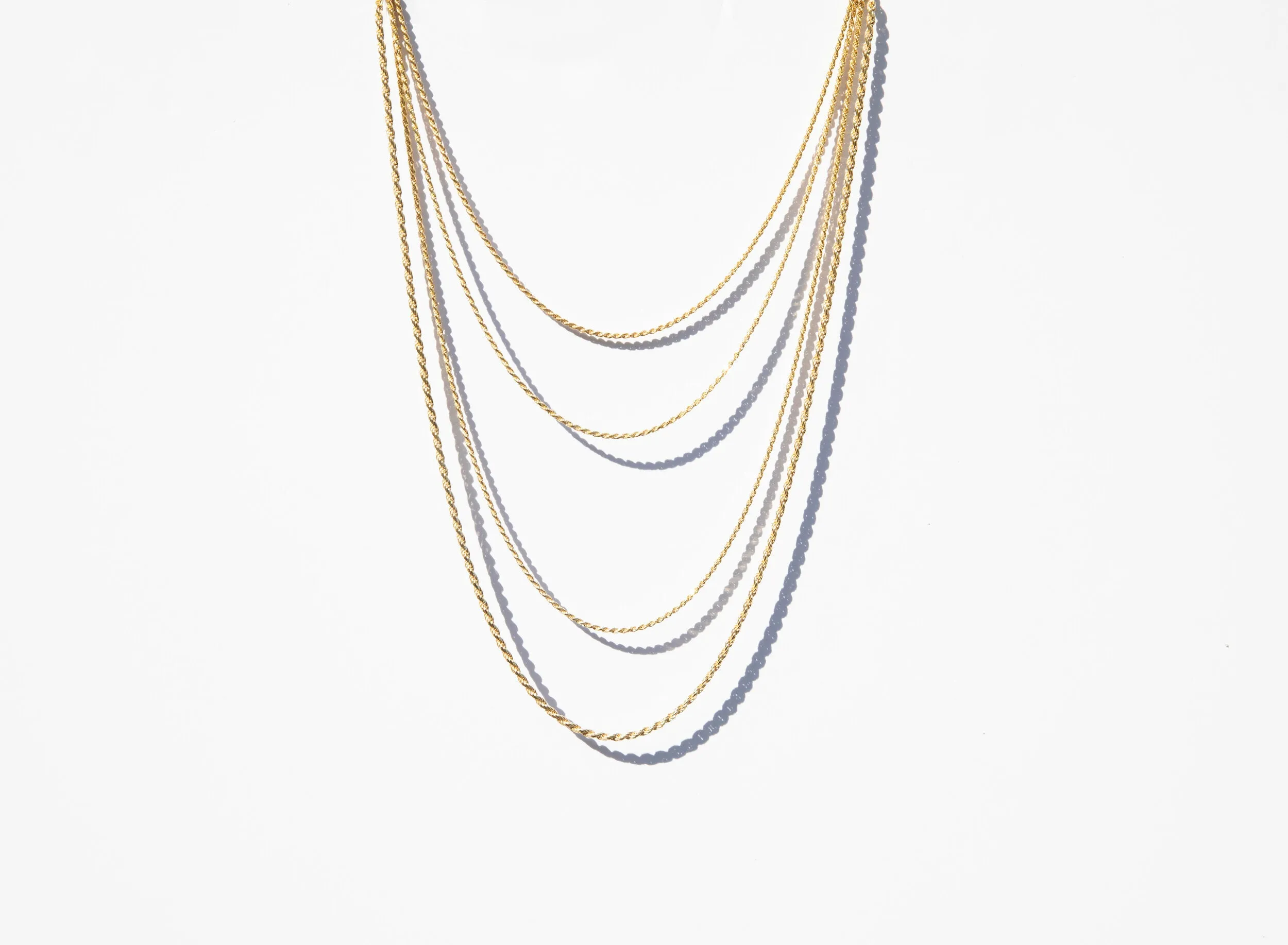 Gold Plated Delicate Rope Chain Necklace