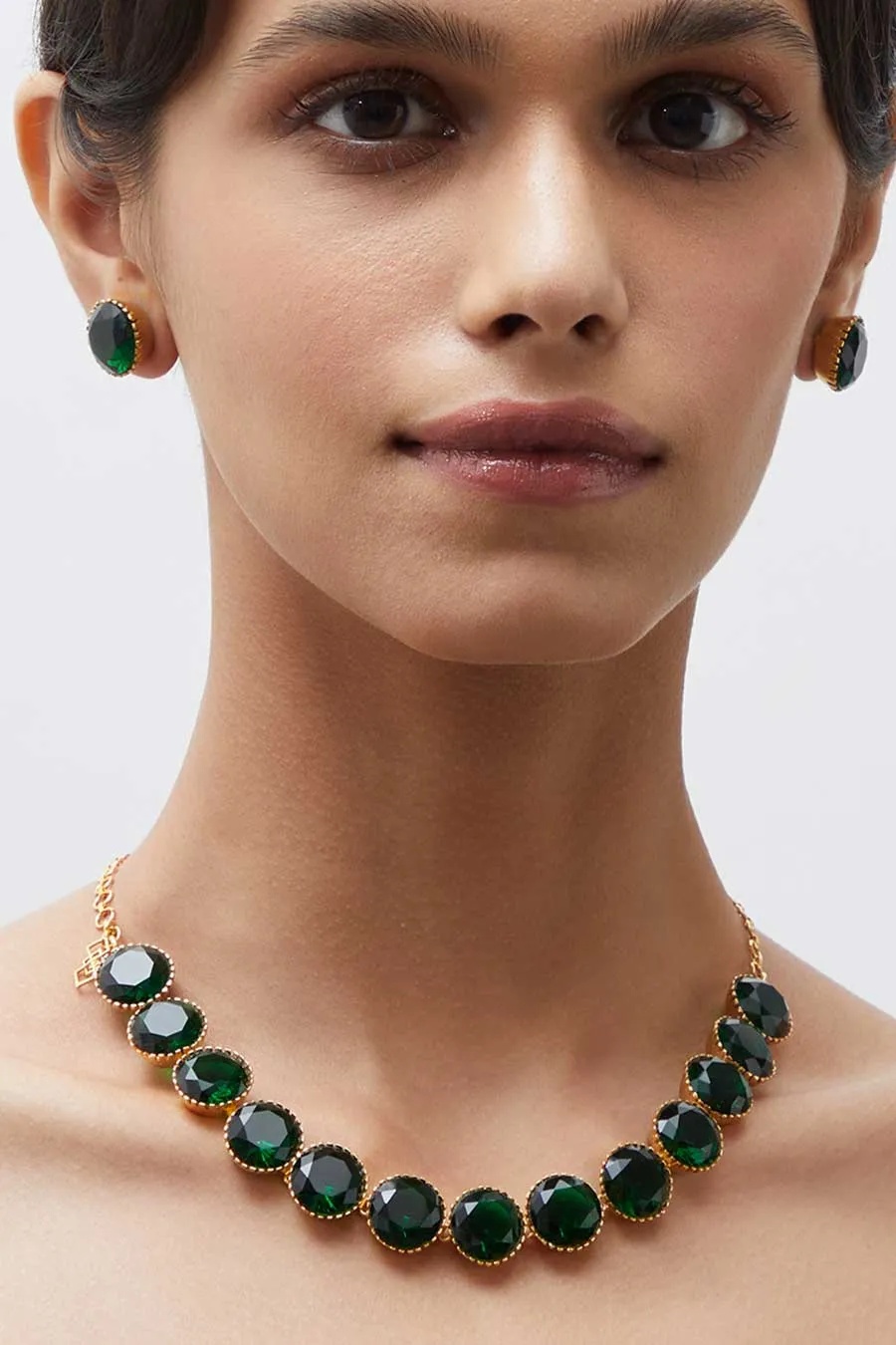 Gold Plated Emerald Choker