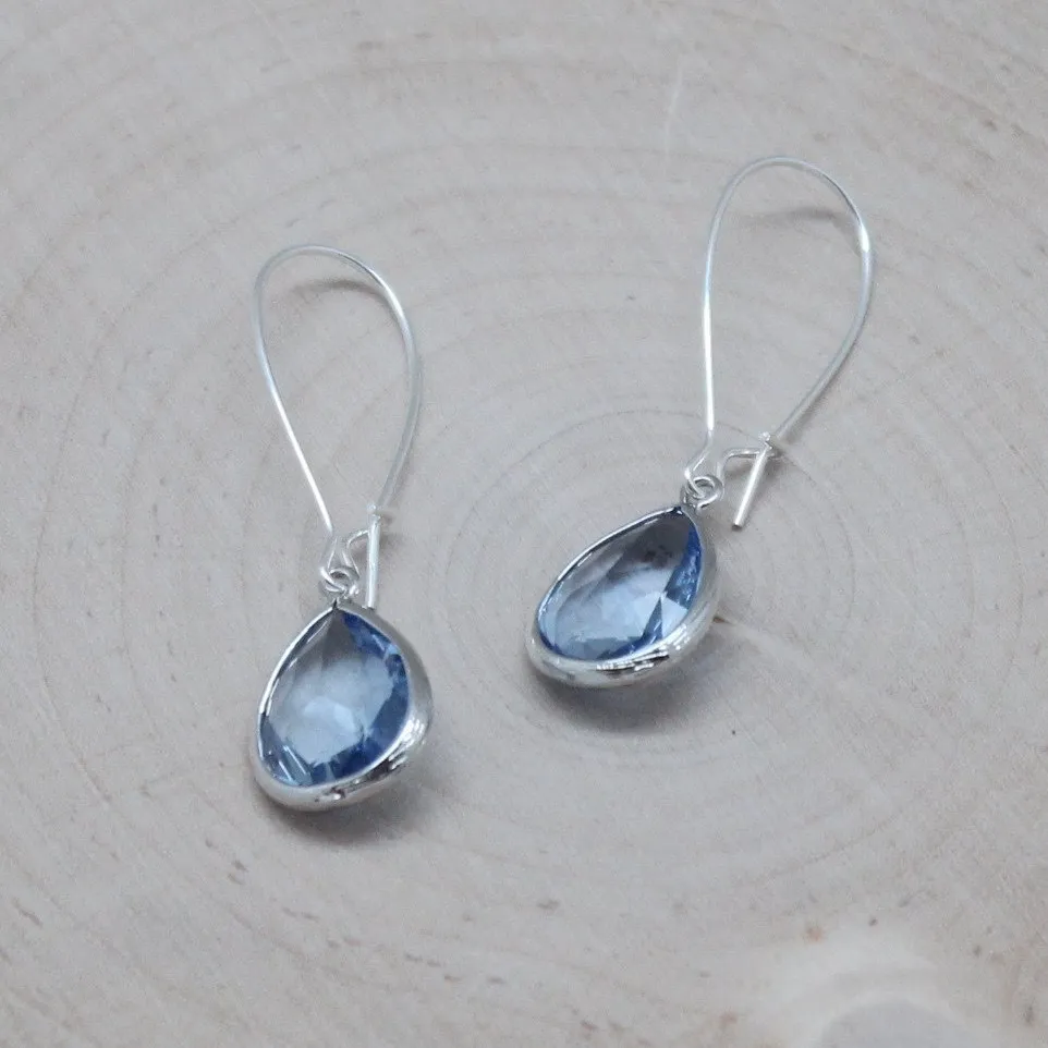 Jane Silver Glass Short Earrings