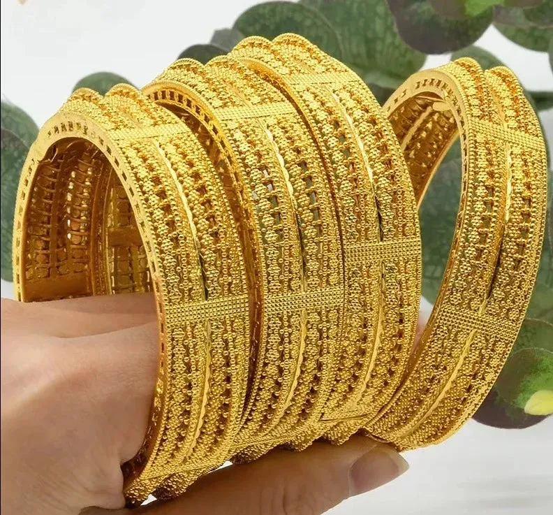 Jewelry Bangles Bracelet Hawaiian Arabic Indian Luxury Dubai Bangles  Bridal Wedding Party Gifts nice work fix color