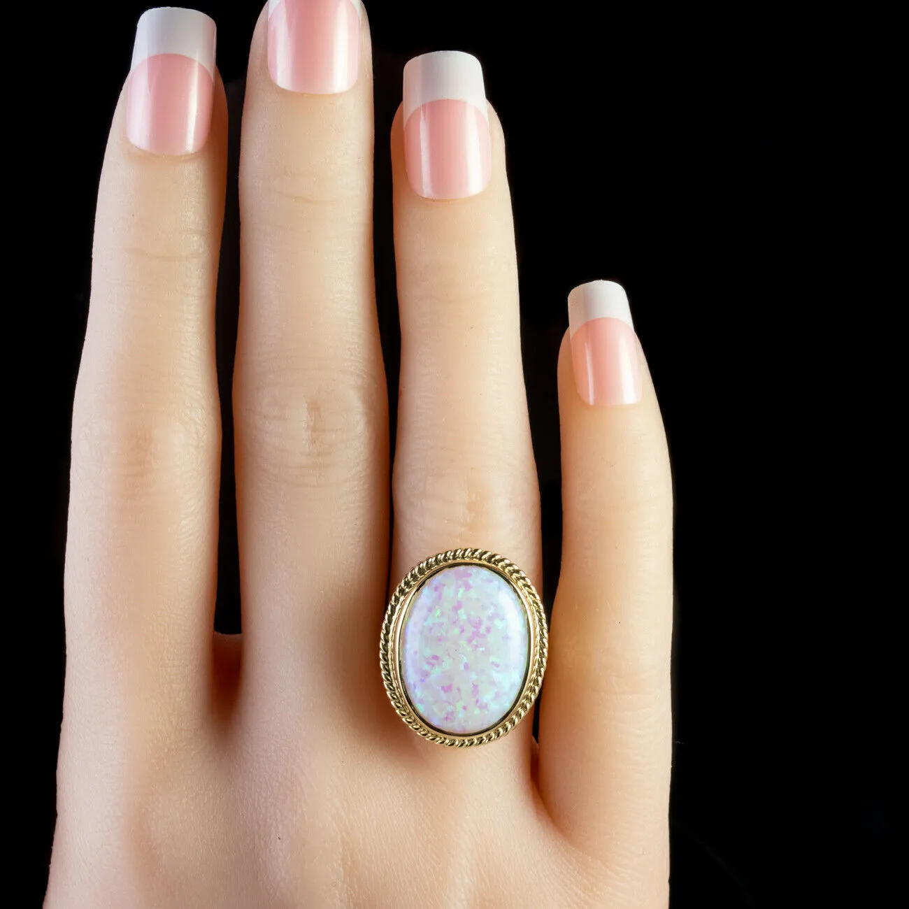 Large Opal Ring 9Ct Yellow Gold