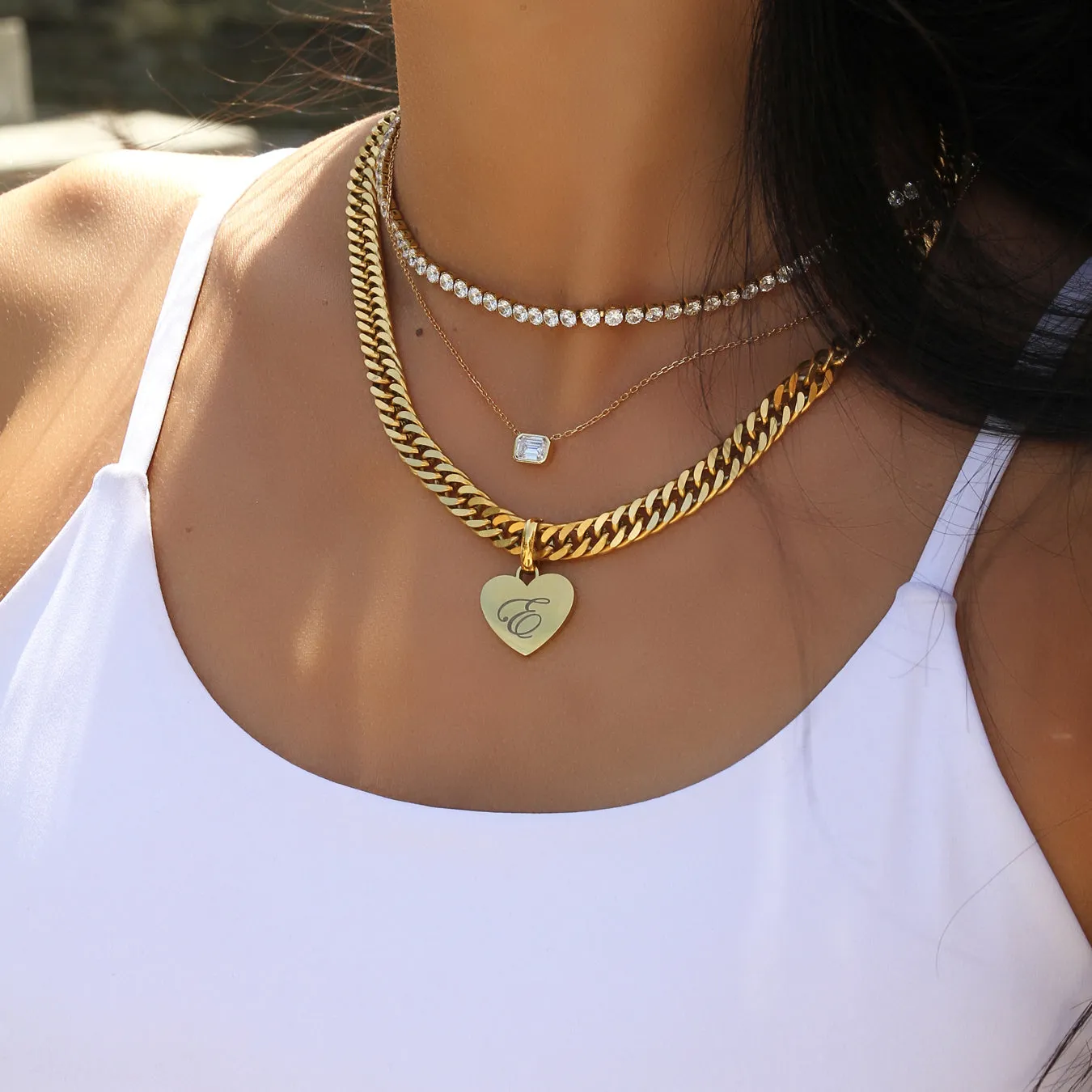 Luxe Tennis Necklace - Stainless Steel Gold Plated