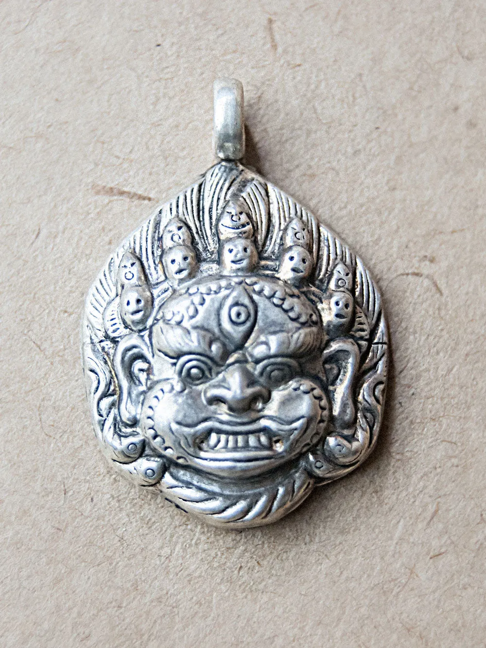 Mahakala Silver Pendant