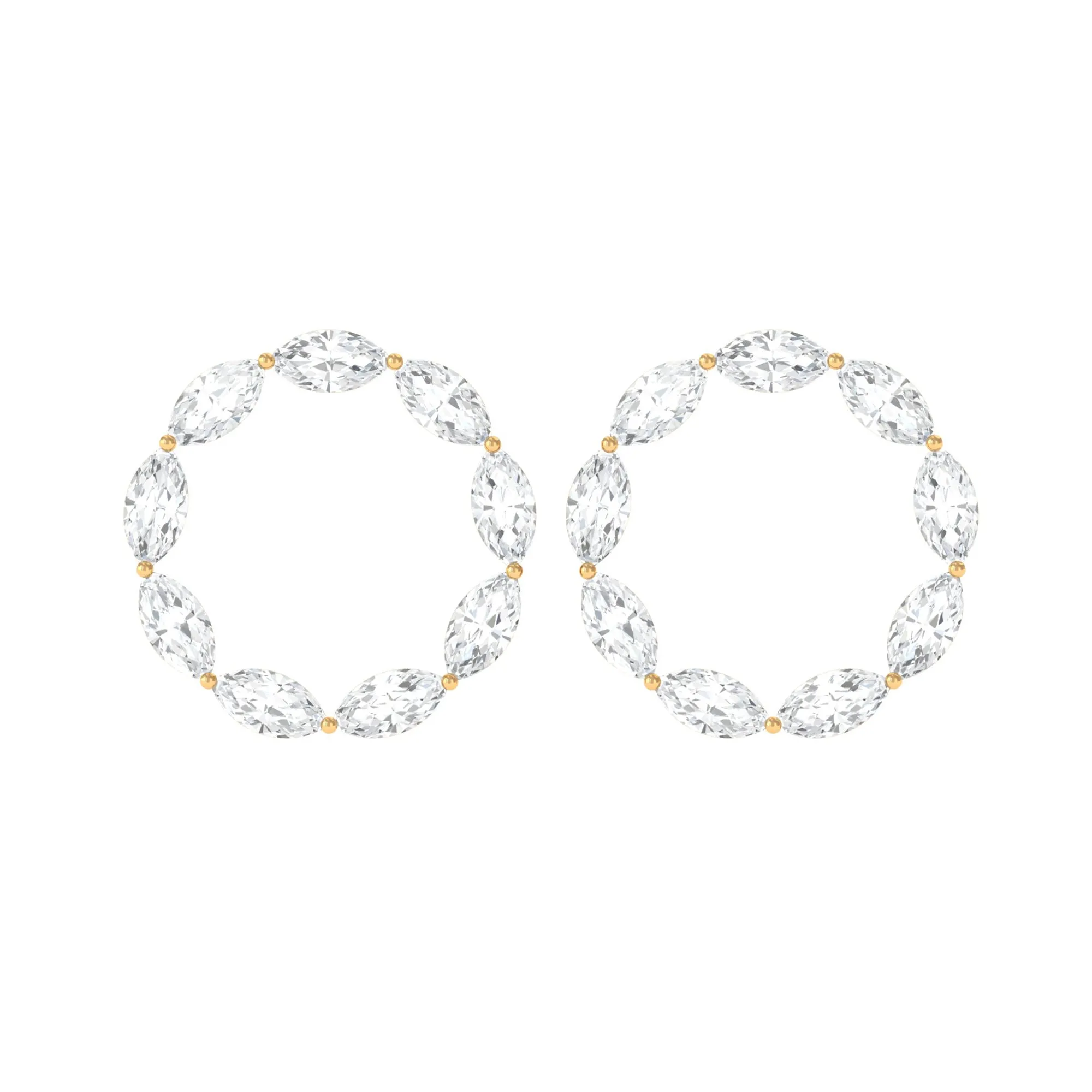 Marquise Cut Diamond Eternity Stud Earrings