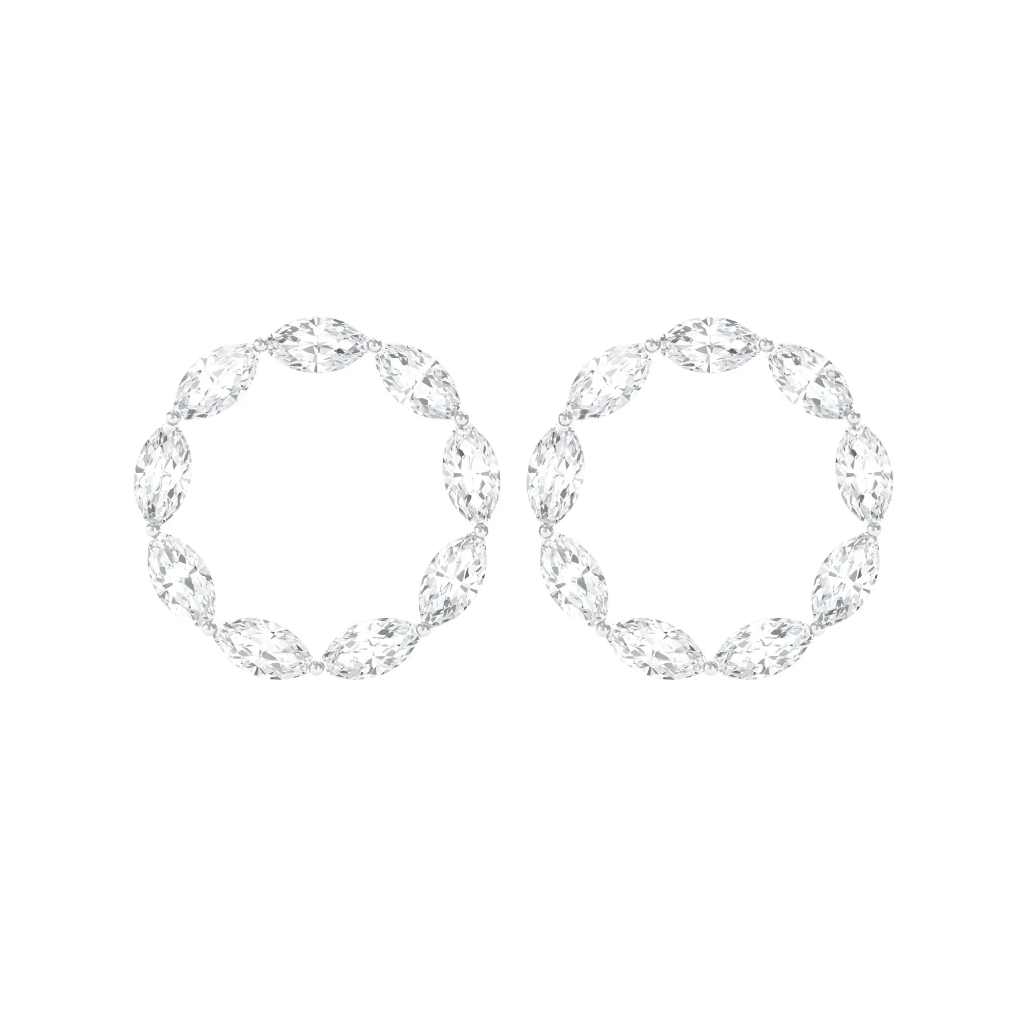 Marquise Cut Diamond Eternity Stud Earrings